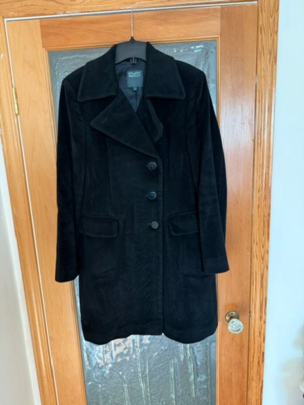 Black knee length coat